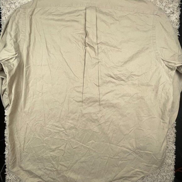 Ralph Lauren BLAIRE Button Up Shirt Cotton Adult Size XL USA Beige Long Sleeve - Picture 7 of 7